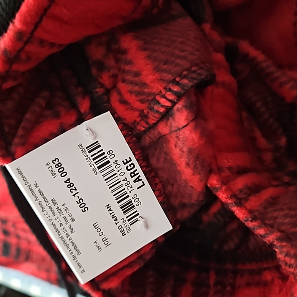St Johns Bay Size Large Red Tartan Pajama Pants Sleepwear - Picture 2 of 4